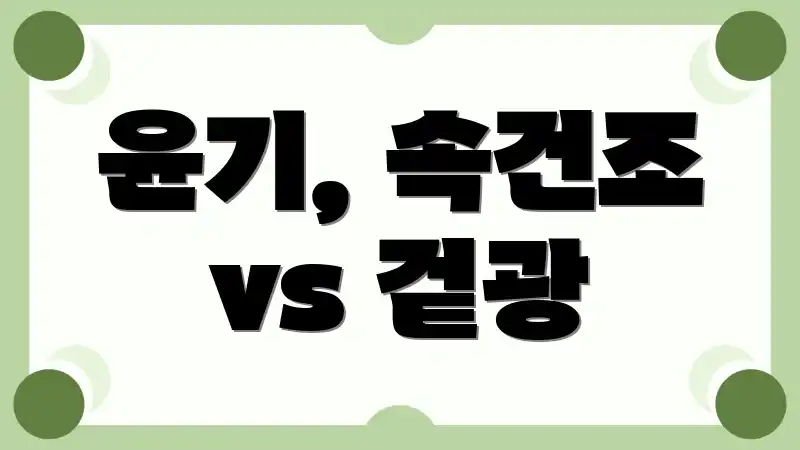 윤기, 속건조 vs 겉광