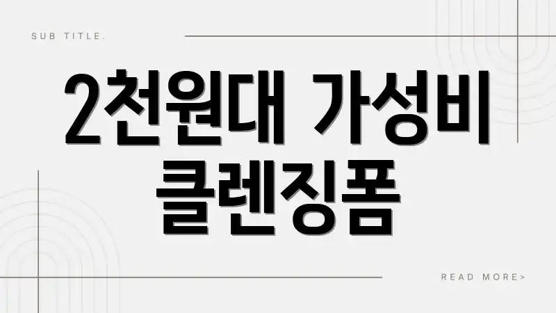 2천원대 가성비 클렌징폼